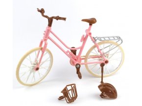 Hračky pro dívky- sada pro panenky kolo, helma a košík- Vhodný jako dárek k Vánocům