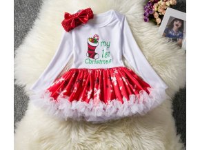 Dětské slavnostní bílé Vánoční šaty  ,, MOJE PRVNÍ VÁNOCE- Výprodej skladu