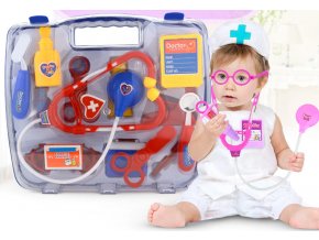 Hračky pro děti - Doktorský modrý a fialový set v kufříku 15ks - vhodné jako dárek