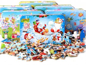 Pro děti- 3D dřevěné puzzle 60ks + dárková krabice více variant- Vhodný jako dárek k Vánocům
