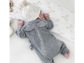 Dětské oblečení- krásný šedý overal s křídly- VÝPRODEJ SKLADU
