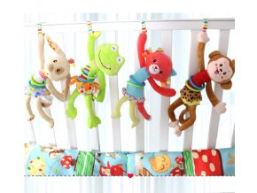 Pro děti- Závěsná hračka na postýlku Žába, Pes, Kočka, Opice