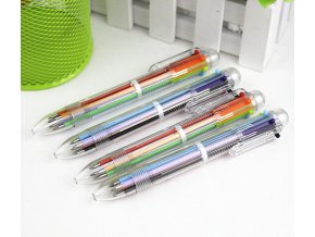 Multifunkční barevné kuličkové pero 6v1