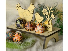 Velikonoce- dřevěný stojánek na vajíčka- dekorace ve 2 variantách