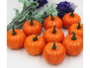 Podzimní dekorace- umělá oranžová dýně na halloween