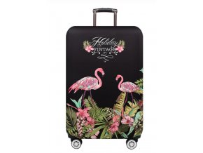 Elastický potah na kufr, zavazadlo čtyři velikosti Holiday Plameňák