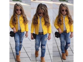 Dívčí žlutá stylová bunda AKCE
