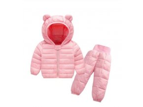 Dětský zimní set souprava- bunda, kalhoty Růžová
