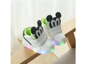 Dětské boty- LED svítící bílé boty pro dívky a chlapce
