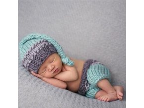 Pro děti oblečení pro miminka foto set - pletená sada pro novorozenecké focení