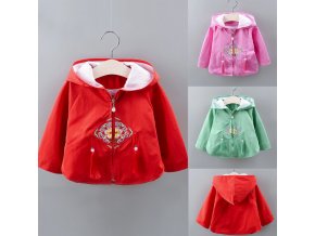 Dětské oblečení- dívčí jarní, podzimní bunda s výšivkou- 3 barvy