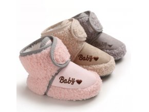 Dětské boty- teplé capáčky pro nejmenší na suchý zip