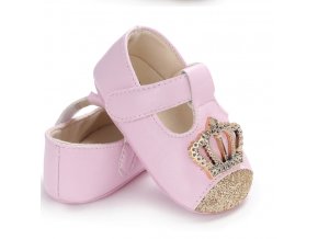 Dětské boty- botičky pro nejmenší růžové a zlaté VÝPRODEJ SKLADU