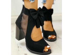 Dámské boty- Luxusní dámské boty na podpatku s mašličkou