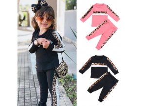 Oblečení - dětské oblečení - holčičí tepláková souprava s leopardím vzorem - tepláky - mikina - vánoční dárek