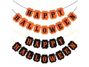 Halloween - Halloween dýně - podzimní dekorace - dekorace - girlanda - girlanda s nápisem HAPPY Halloween