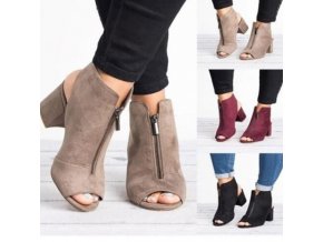 Boty - dámské boty - dámské sandály na podpatku se zipem - výprodej skladu - boty na podpatku