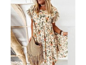 Oblečení - šaty - letní květinové šaty s volánky - dámské šaty - výprodej skladu