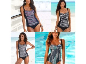Dámské oblečení - dámské plavky - dámské vzorované  jednodílné plavky na ramínky - jednodílné plavky - výprodej slevy