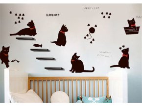 Samolepící dekorace na zeď - kočičky