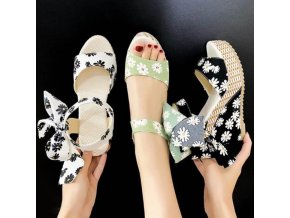 Boty - dámské boty - dámské letní boty s potiskem kopretin - dámské sandály - slevy dnes