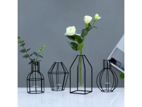 Dekorace - váza - dekorativní kovová černá váza v menší velikosti - dekorace - výprodej skladu
