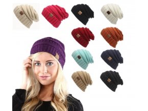 Dámská zimní čepice - různé barvy - SLEVA 70% (Barva Šedá)