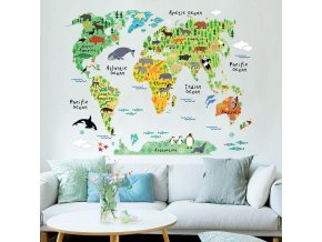 Samolepící dekorační mapa světa