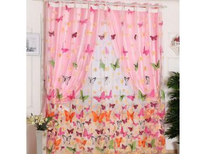 Metrážová záclona na okno s motýly