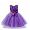 Dětské slavnostní společenské šaty fialové pro družičku s mašlí