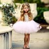 Společenské elegantní plesové šaty tylové pro dívky růžové