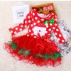 Dětské oblečení- dívčí šaty s Vánočním motivem santa červené