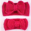 Pro ženy a dívky- sada teplých pletených čelenek s mašličkou pro maminku a dceru- více barev