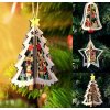 Vánoční dekorace- dřevěné originální Vánoční ozdoby na stromeček 3 varianty