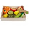 Dětské dřevěné hračky- ovoce v přepravce- VÝPRODEJ SKLADU