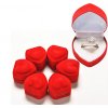 Vánoční dekorace - Roztomilá červená krabička ve tvaru srdce na prstýnek