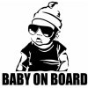 Dekorační samolepka na auto Baby on board- v černé, bílé