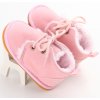 Dětské boty- capáčky pro nejmenší s kožíškem RŮŽOVÉ
