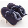 Dětské boty- capáčky pro nejmenší s kožíškem MODRÉ