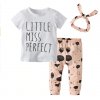 Dětské oblečení- 3 dílný dětský set- tričko, tepláky a čelenka Little Miss Perfect