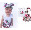 Dětský květinový set čelenka, tričko, šortky- dvě barvy