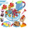 Dětské hračky- 80 ks nádobí a potravin do dětské kuchyňky- růžové, modré