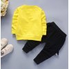 Dětské oblečení- stylový 2 dílný žlutý set s kšandy VÝPRODEJ SKLADU