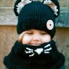Pro děti dětské oblečení zimní čepice dětské zimní čepice - čepice se šálou se zvířecím motivem