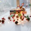 Vánoce- vánoční LED řetěz s jehličím, šiškami a ozdobami 2 m