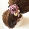 Pro dívky- krásná gumička do vlasů s růží a perličkami více barev- Tip na dárek