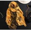 Pro ženy- Elegantní dámský dvoubarevný šátek s květinovým vzorem v podzimních barvách- Tip na dárek