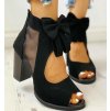 Dámské boty- Luxusní dámské boty na podpatku s mašličkou