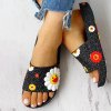 Dámské boty - pantofle - letní pantofle s kytičkami - dárek pro ženy