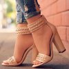 Boty - dámské boty - boty na podpatku - krásné boty zdobené řemínky - dárek pro ženu